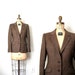 vintage jacket / blazer AQUASCUTUM . LONDON brown HERRINGBONE 1980's retro prep . s