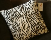 Animal Print Accent Throw Pillow Cover in Cream & Brown 16"x16"