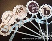 Mod Monkey Baby Boy Shower DIY Printable Toppers - Party Circles Il_170x135