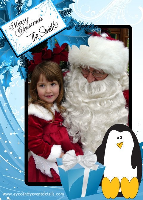 DIGITAL PHOTO CARDS - Christmas Cards - Penguin - Printable Holiday Photo Card Il_570xn