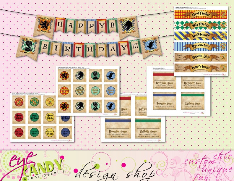 Harry Potter Inspired - Hogwarts PRINTABLE Party Pack Collection - Full Collection DIY Il_570xn
