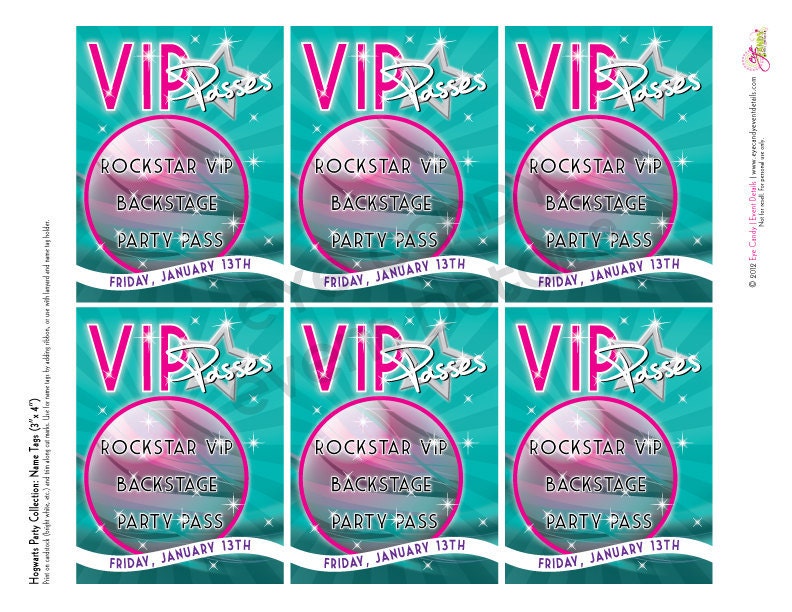 Party Like a ROCKSTAR Happy Birthday PRINTABLE Collection FULL party pack - Teen - Girls Il_570xn