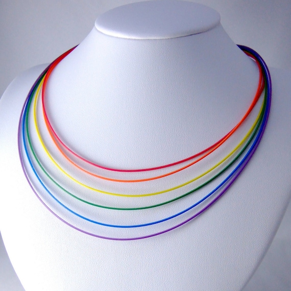 Computer Cable Necklace -- Rainbow Layered Wires