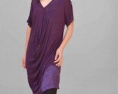 Wrap women Tunics/purple dresses/women clothing/collar V Tops/long sweaters