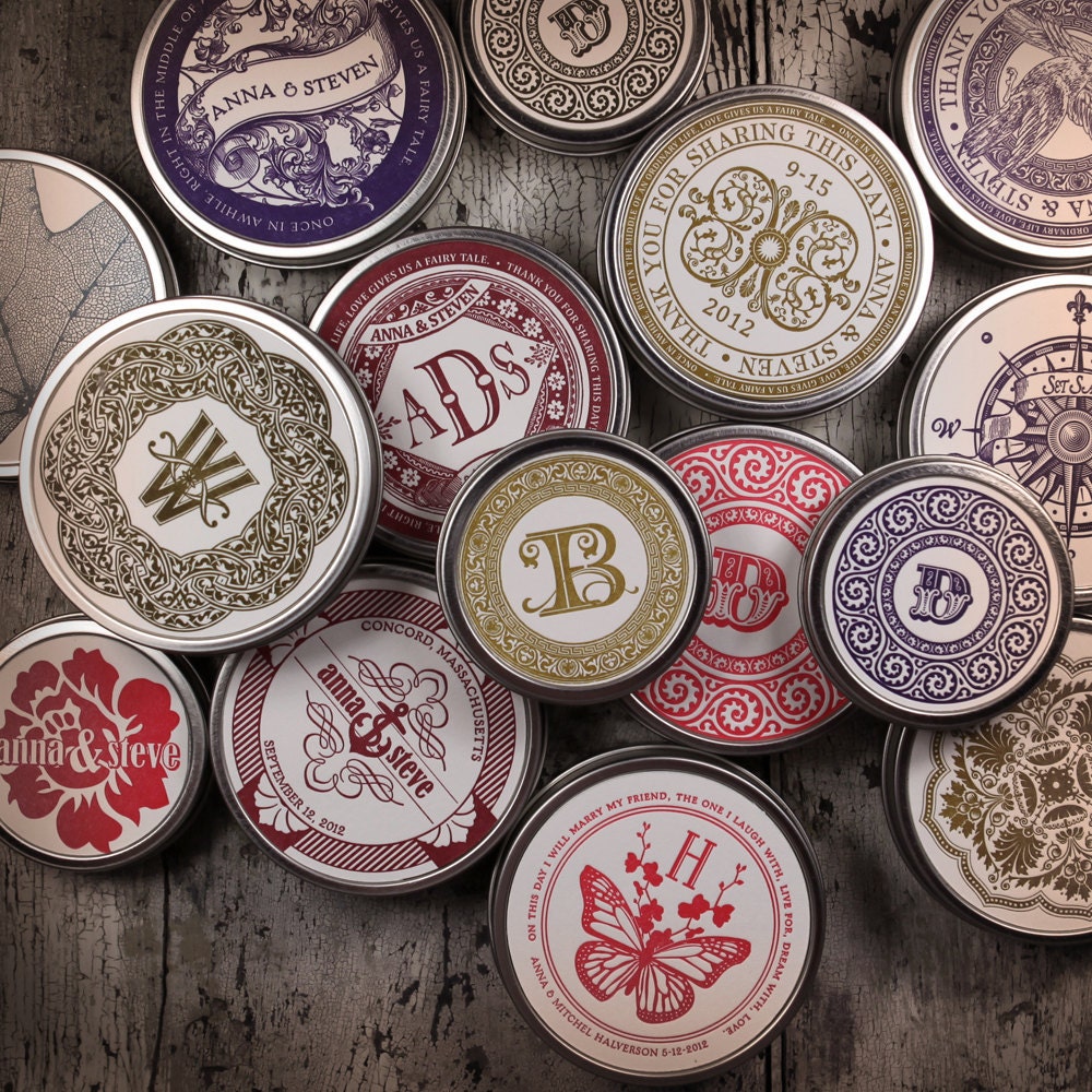 Letterpress Wedding Favor Tin