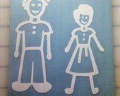 Family Sticker Decal (Me and Your Mom) (WHITE vinyl decal)  4.8" x 6"