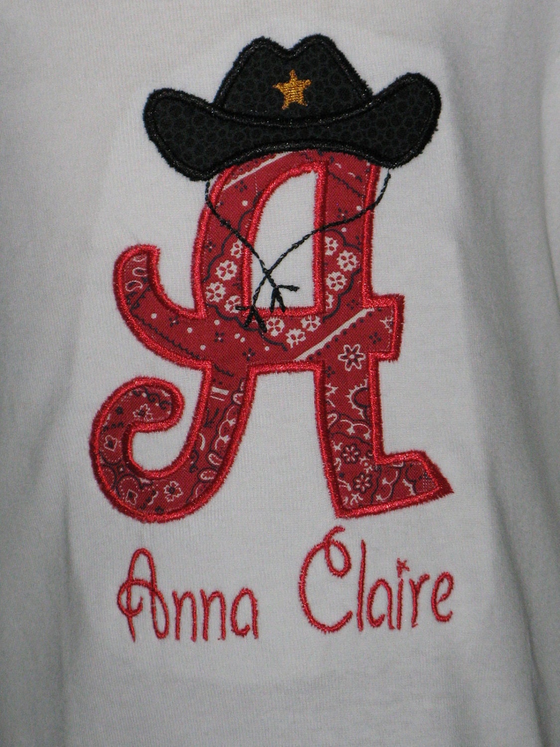 Western Cowboy or Cowgirl Initial with Cowboy Hat with Free Personalization