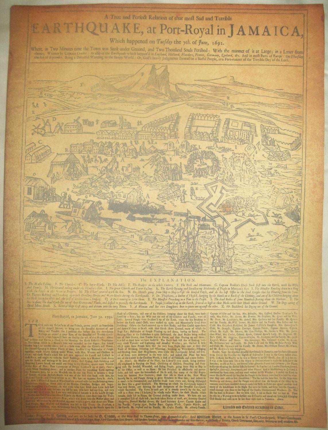 Port Royal Earthquake Broadsheet