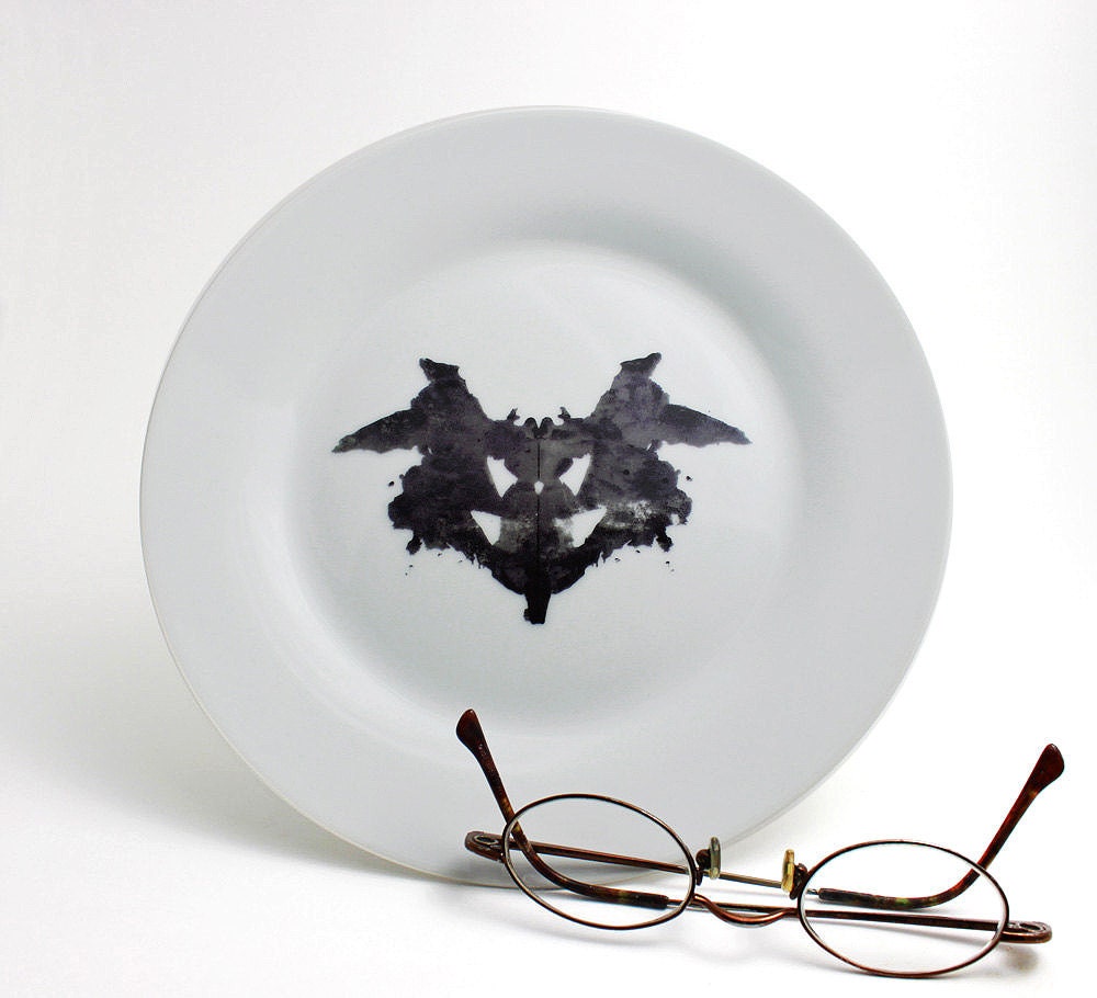 Rorschach Test - Psychiatrist Ink Blot Plate in Black and White
