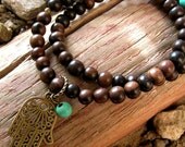 p r o t e c t i o n - Ebony and howlite wrist mala bracelet