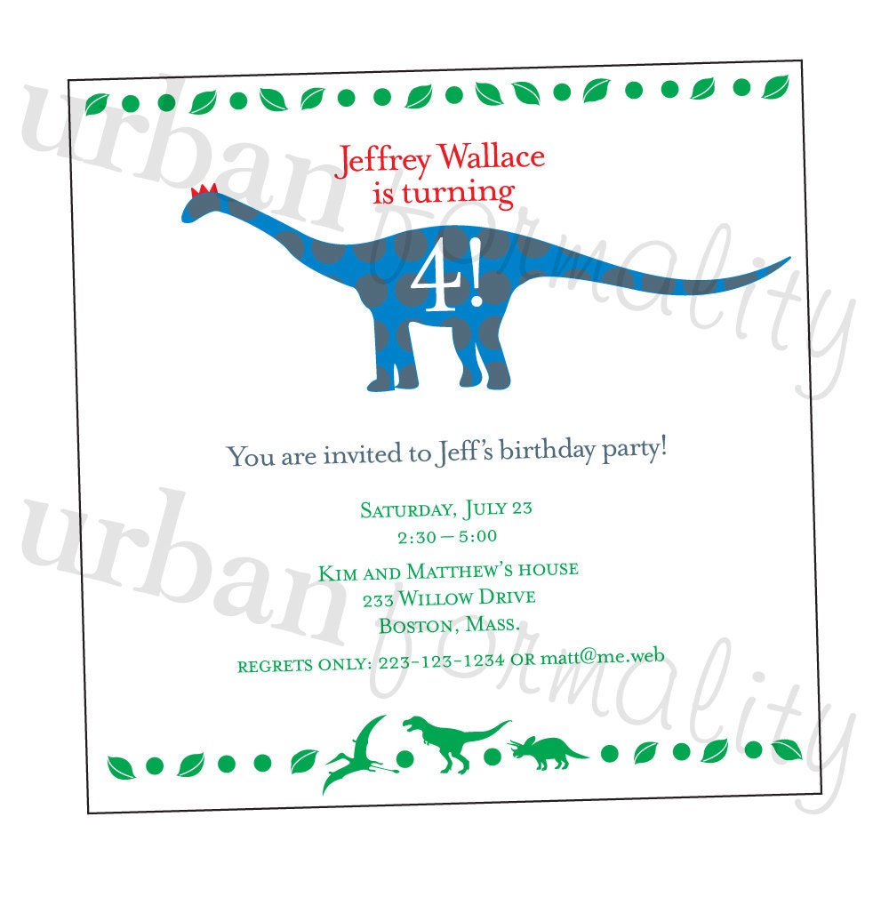 Printable Riley Dino Birthday Invite