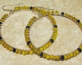 Yellow and Black Team Spirit Hoops