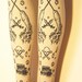 Pirate Tights Large Black Pearl on Deep Cream
