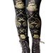 Reserved for Maryweather Hargreaves Pirate Tights Narwhal Print Large Gold on Black Womens Tattoo Sailor Octopus Squid Anchor Nautical