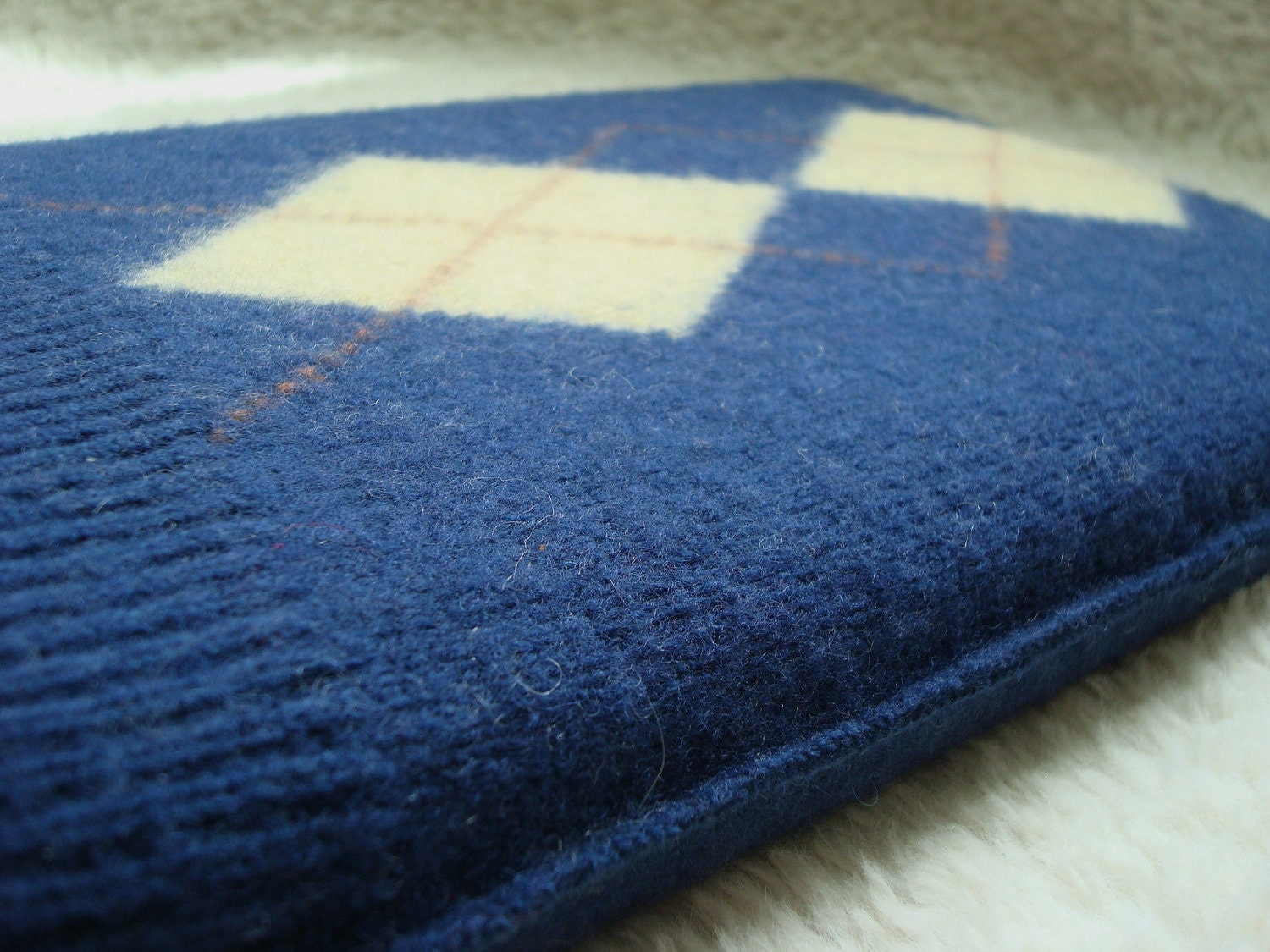 iPad Sleeve Netbook Case BLUE Argyle Diamonds Eco Friendly iPad Cover iPad Mini Case by WormeWoole