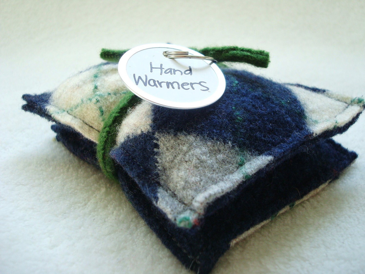 Rice Hand Warmers BLUE ARGYLE Reusable Handwarmers Eco Gift