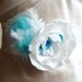 Flower Belt/ Bridal / Bridesmaid/ Party/ Ball/ Dancing/ Ceremony/ White/ Aquamarin Blue/Feather/
