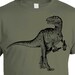 Beer Drinking Dinosaur - Green T-Shirt - MEDIUM
