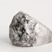 eco resin multifaceted translucent grey ring with metallic silver flakes