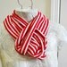 Red and White Stripe Infinity Scarf from Jersey Knit
