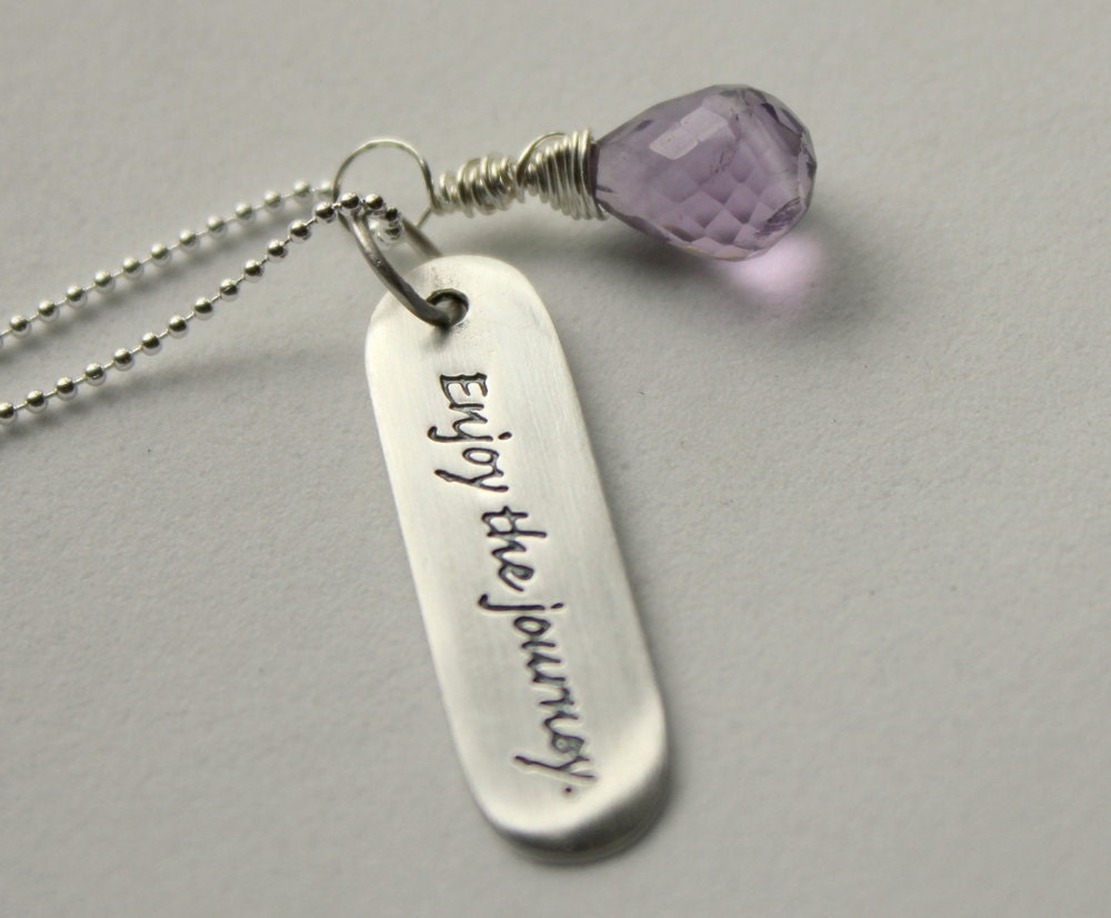 Inspirational Quote Graduation Gift, Graduation, World Traveller, Enjoy the Journey, Inspire, Personalized Going Necklace