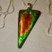Triangle Ammolite Pendant Sterling Silver Bail And Necklace