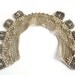 Vintage beaded collar, 1950s sweater or necklace collar with gold crochet, champagne and steel-gray pearls, rhinestones