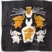 Happy elephant dance. Tammis vtg cocktail napkin, textile. Excellent condition.