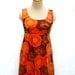 Orange 1960s Mini Dress with Bright Mandalas