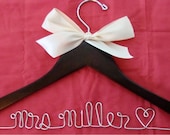 SALE Personalized Wedding Hanger/ Brides Hanger/ Bride/ Name Hanger/ Wedding Hanger / 47 ribbon colors