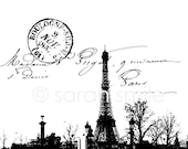 Paris Letter - Large Poster - 20inx30in - Fits the IKEA RIBBA frame