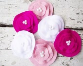 Felt poppy flowers appliques pink parade romantic ruffled felt fabric flowers europeanstreetteam