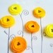 6 Sunshine Felt flowers applique sew on poppy 3 shades of yellow decor school singed diy flowers europeanstreetteam