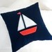 Boat Nautical Pillow/Cushion in navy