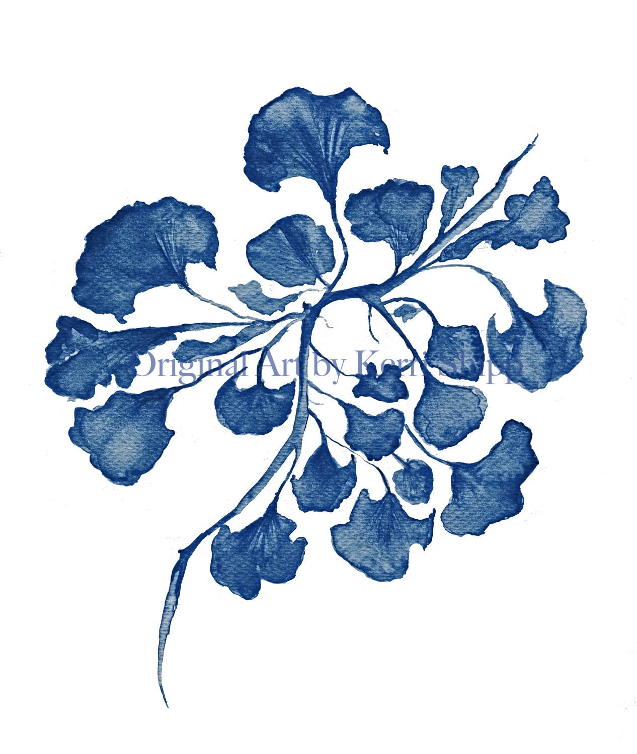 Sea Fan in Denim IV 11x14