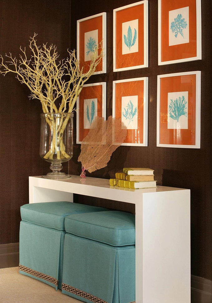Sea Coral in Turquoise Print