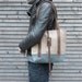 Tote bag made from Belgium linen and waxed canvas COLLECTION WOMEN