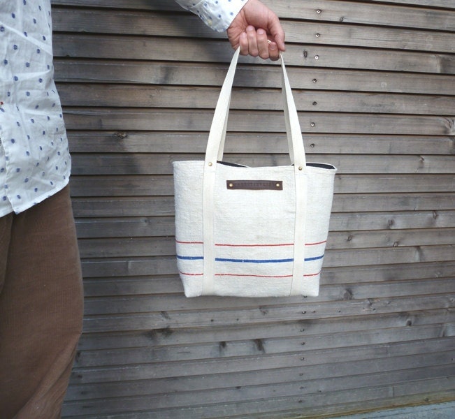 recycled antique linen tote bag,shoulderbag
