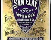 Antique Ornate Original Medicinal WHISKEY Bourbon Paris Kentucky Distillery Pharmacy Bar Bottle ORIGINAL Label