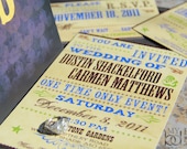 Vintage Wedding Invitation Set / Western / Hatch Show Inspired / Stars