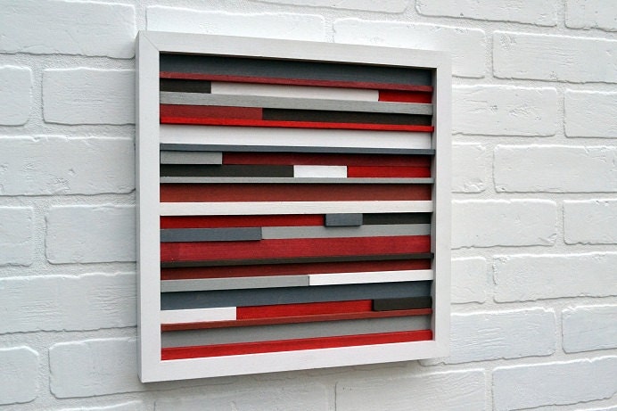 Wood Scultpure Wall Art - Reclaimed Wood - Abstract Painting on Wood