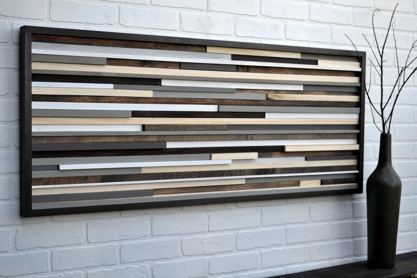 Abstract Painting On Wood - reclaimed wood wall art sculpture