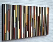 Modern Wall Art Wood Sculpture - Abstract Painting on Wood
