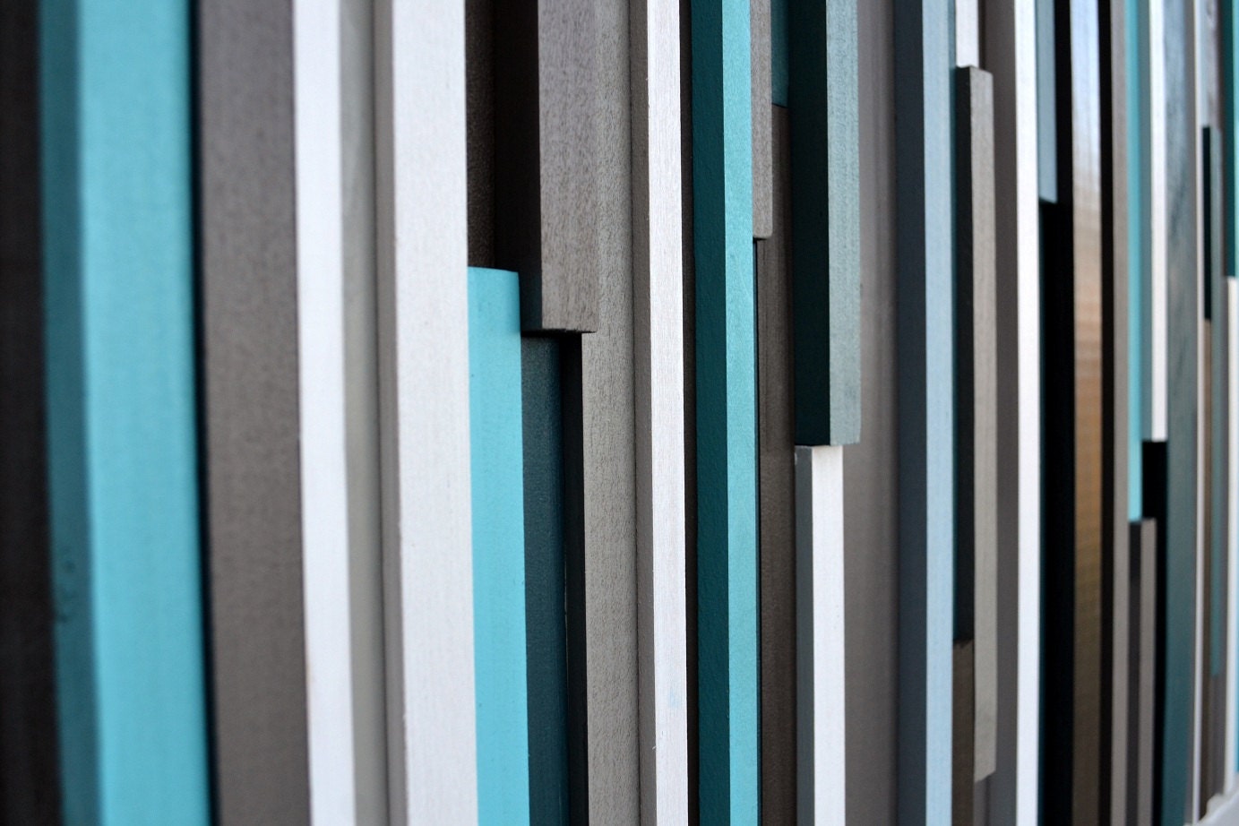 Modern Wood Headboard - Queen Headboard - Reclaimed Wood Sculpture