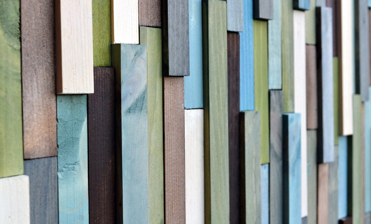 Abstract Painting on Wood - Reclaimed Wood Art Sculpture - Modern Wall Art