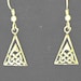 Sterling Silver Small Celtic Triangle Earrings on Sterling Silver French Wires