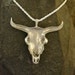 Sterling Silver Southwest Large Cow Skull on a Sterling Silver Chain