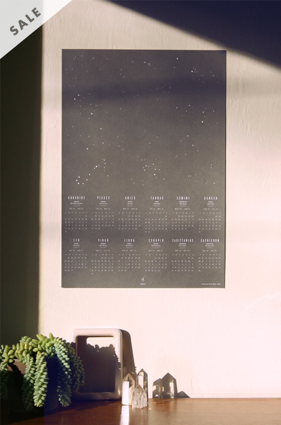 25% OFF SALE / 2012 Astrology Wall Calendar