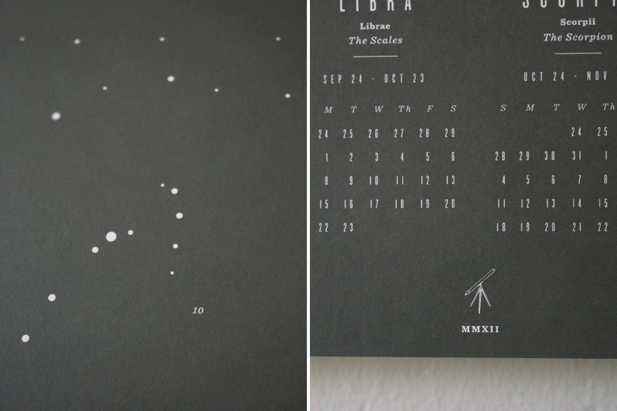 25% OFF SALE / 2012 Astrology Wall Calendar