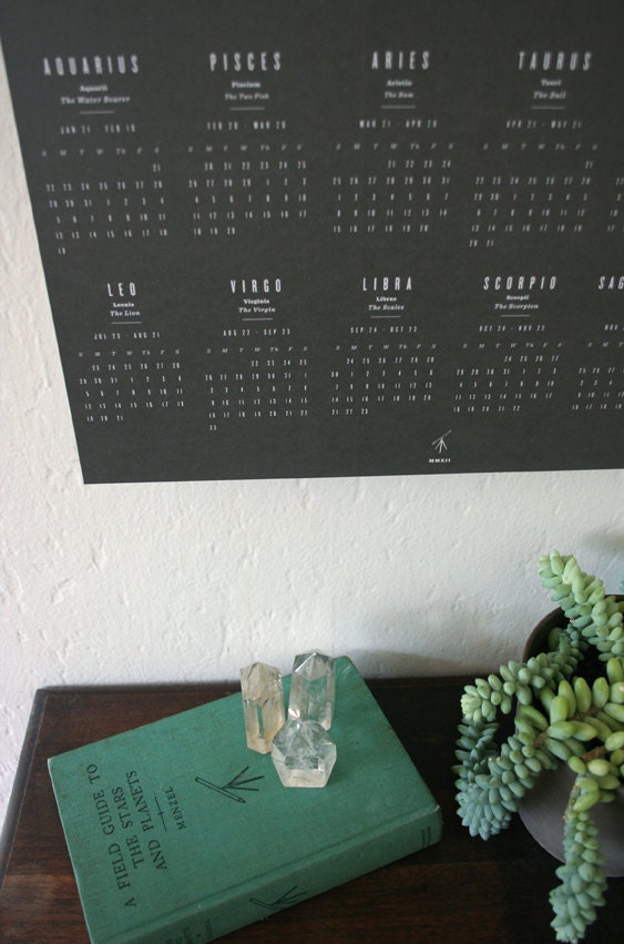 25% OFF SALE / 2012 Astrology Wall Calendar